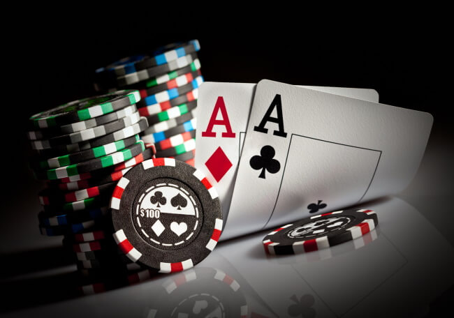 Photo gambling chips on the dark